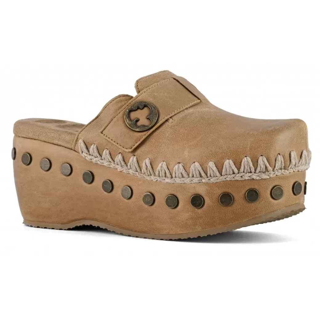 Clog^Mou Clog Plain Leather cuoio