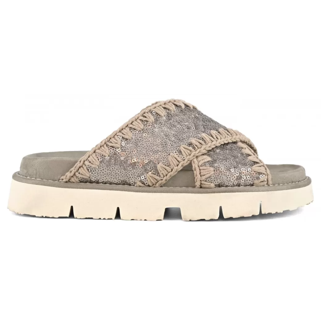 Sandali^Mou Criss-cross Bio Sandal Plain Microsequins