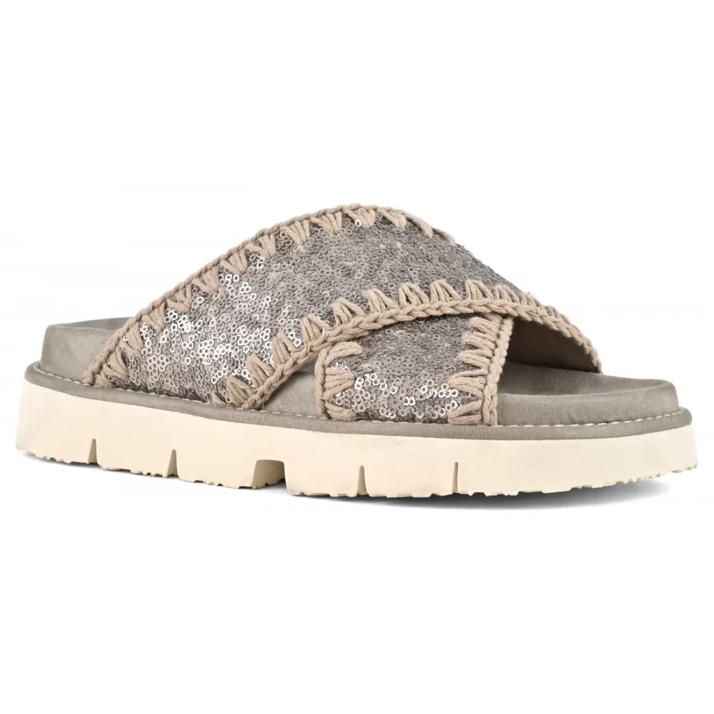 Sandali^Mou Criss-cross Bio Sandal Plain Microsequins