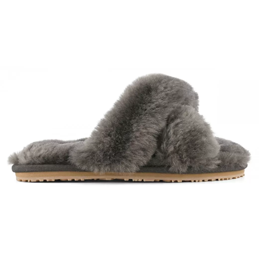 Slippers^Mou Criss-cross Fur Slide Slipper