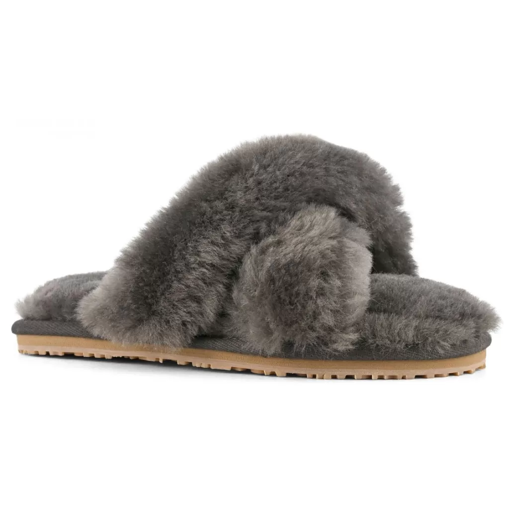 Slippers^Mou Criss-cross Fur Slide Slipper