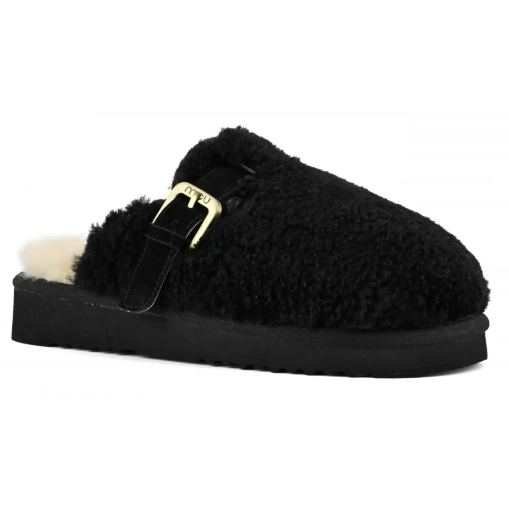 Clog^Mou Curly Sheepskin Clog Eskimo