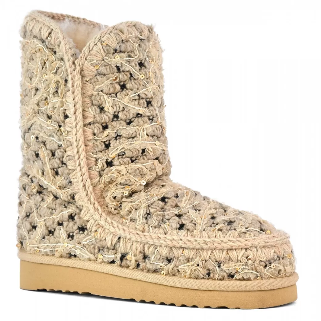 Stivaletti^Mou Eskimo 24 Tweed Organza beige