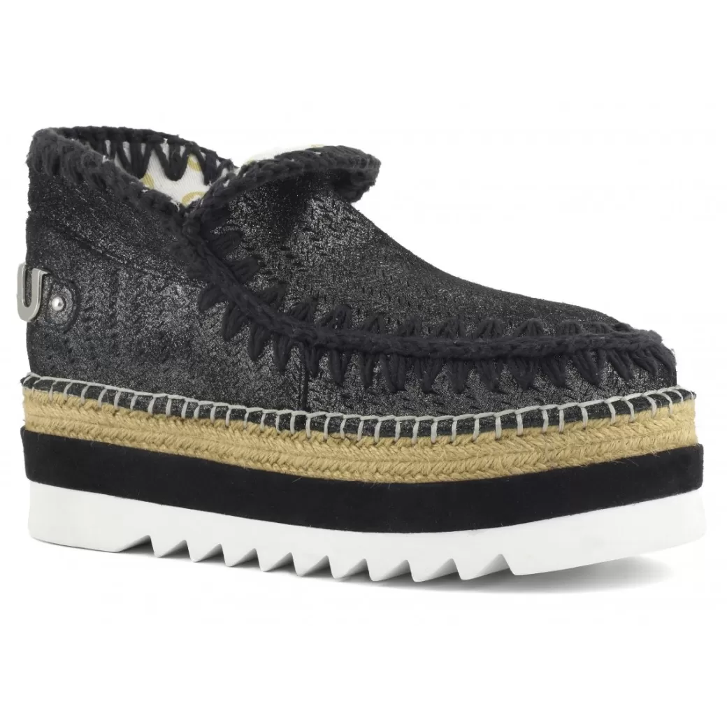 Flatform^Mou Eskimo Jute Eva Outsole Perforated Microglitter