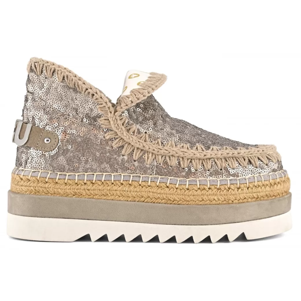 Flatform^Mou Eskimo Jute Eva Outsole Sequins