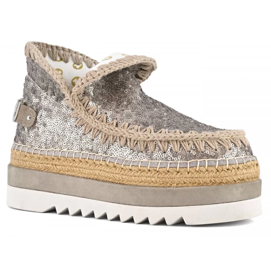 Flatform^Mou Eskimo Jute Eva Outsole Sequins