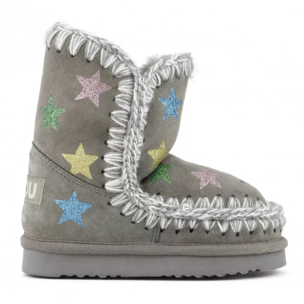 Stivali^Mou Eskimo Kid Glitter Printed Stars new grey