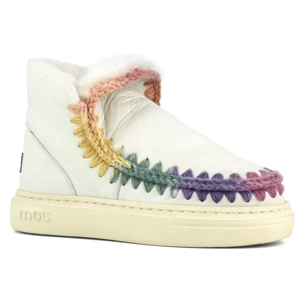 Bold E Joggers^Mou Eskimo Sneaker Bold Rainbow Stitching nubuck true white