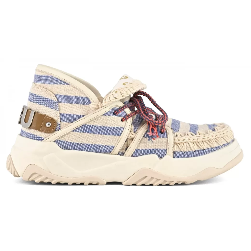 Bold E Trainers^Mou Eskimo Trainer Striped Fabric Lace Up