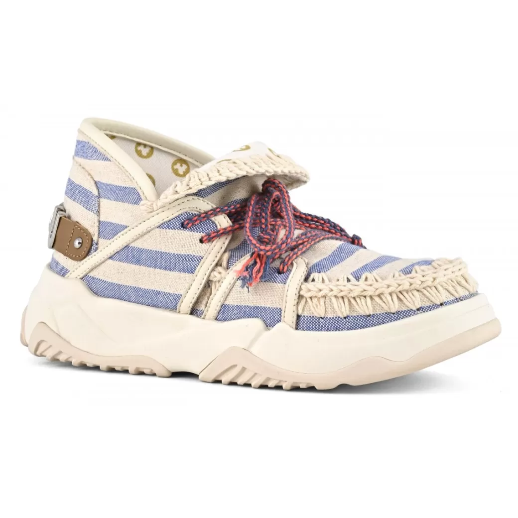 Bold E Trainers^Mou Eskimo Trainer Striped Fabric Lace Up