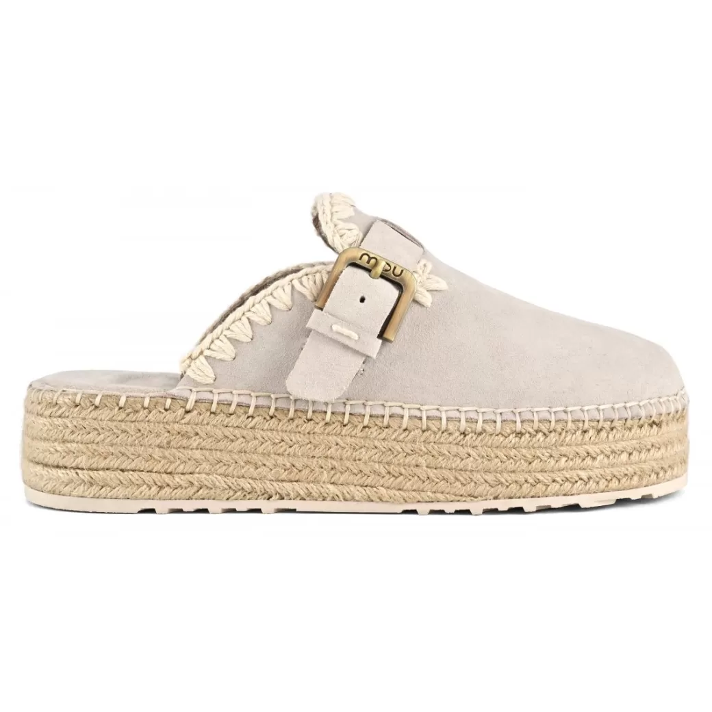 Clog^Mou Jute Clog Plain Suede