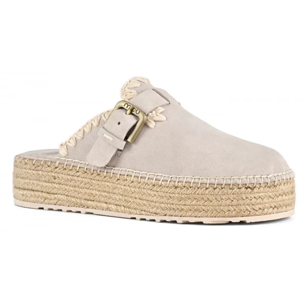 Clog^Mou Jute Clog Plain Suede