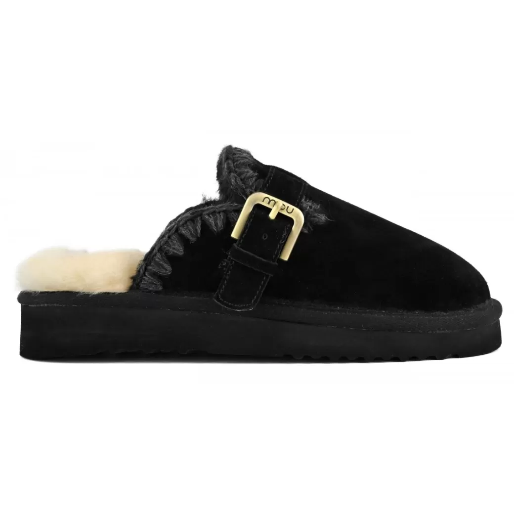 Clog^Mou Suede Sheepskin Clog Eskimo