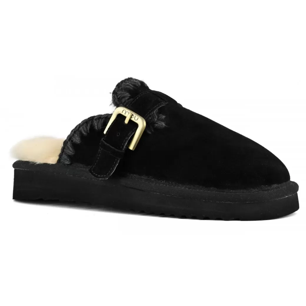 Clog^Mou Suede Sheepskin Clog Eskimo