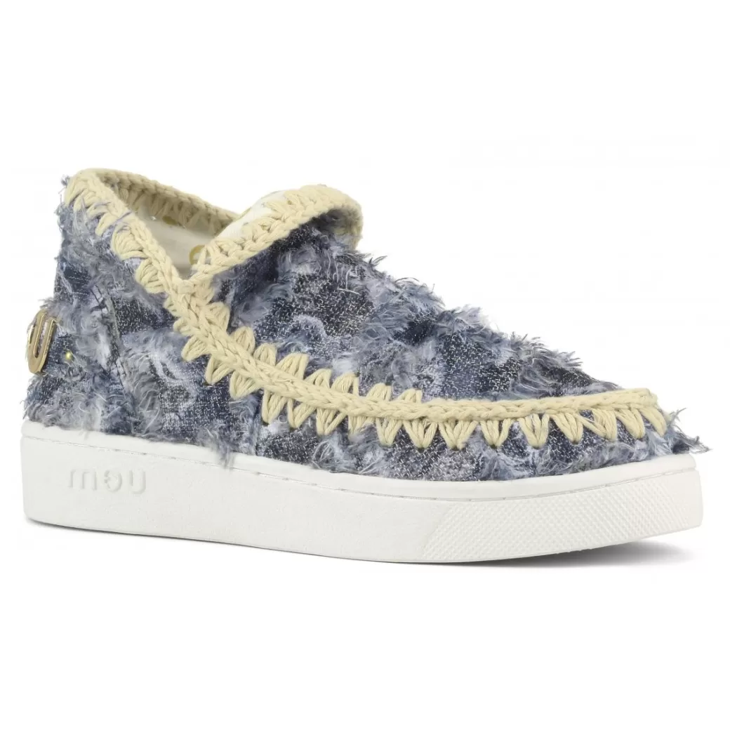 Sneakers^Mou Summer Denim Sneaker denim patchwork