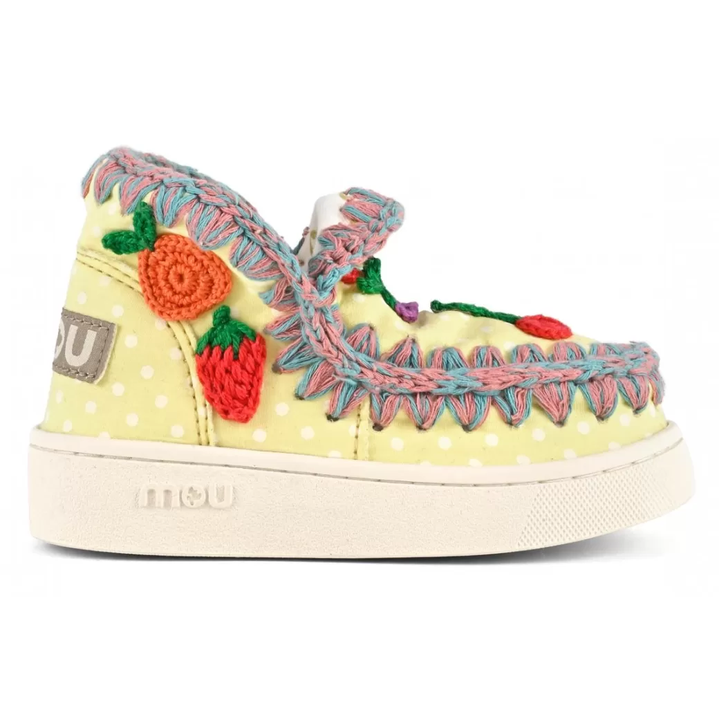 Sneakers^Mou Summer Eskimo Sneaker Kid Crochet Fruit light green polka dots