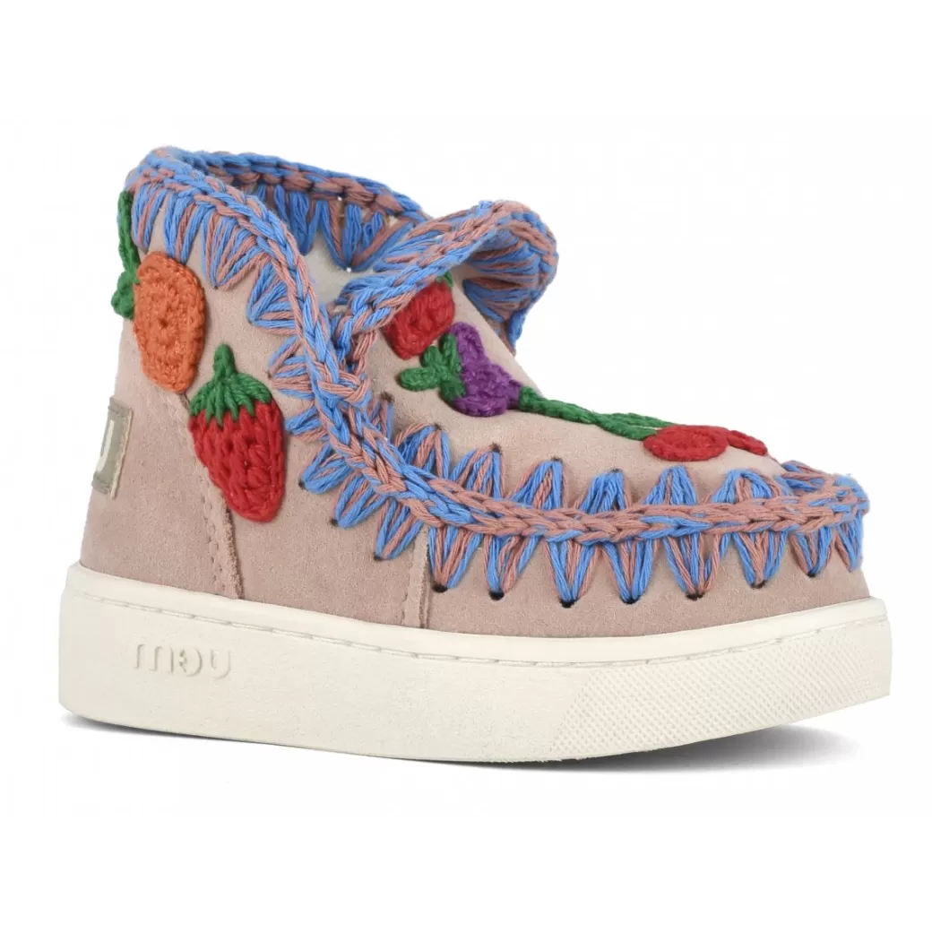 Sneakers^Mou Summer Eskimo Sneaker Kid Crochet Fruit powder pink