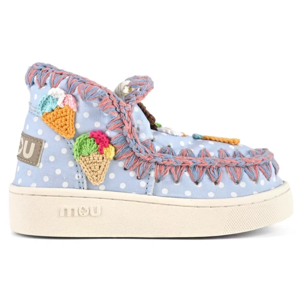 Sneakers^Mou Summer Eskimo Sneaker Kid Crochet Ice Creams light blue