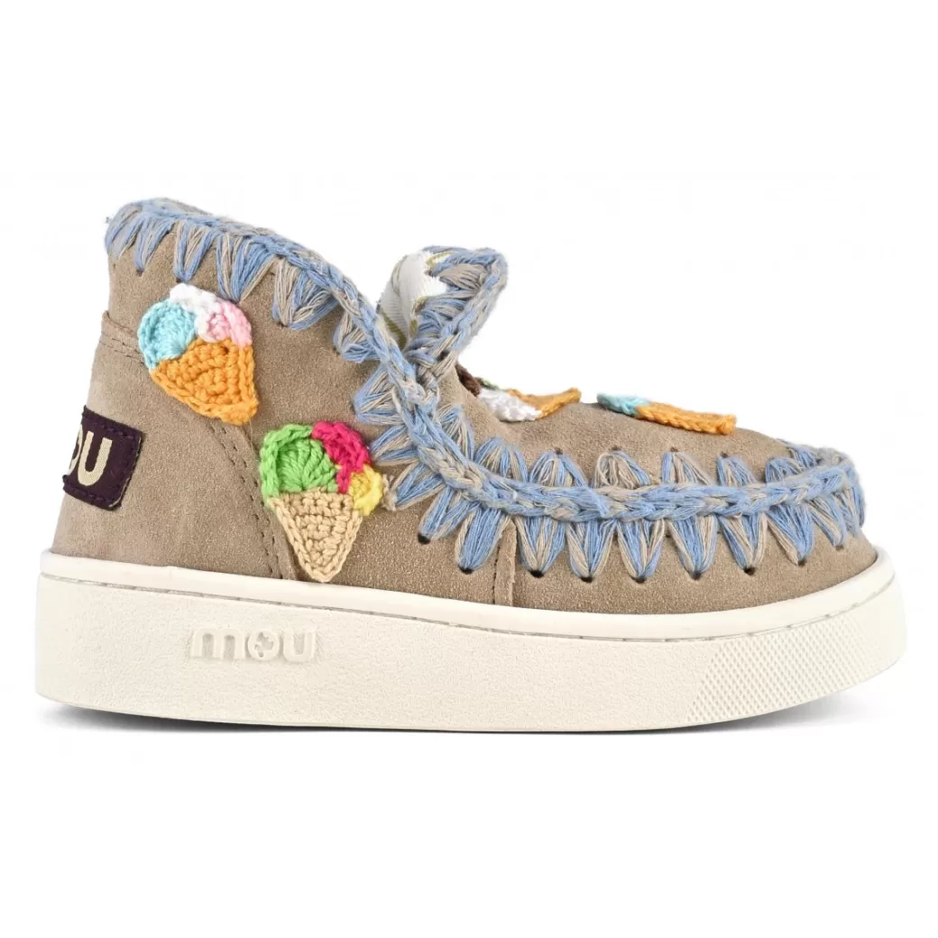 Sneakers^Mou Summer Eskimo Sneaker Kid Crochet Ice Creams pink sand