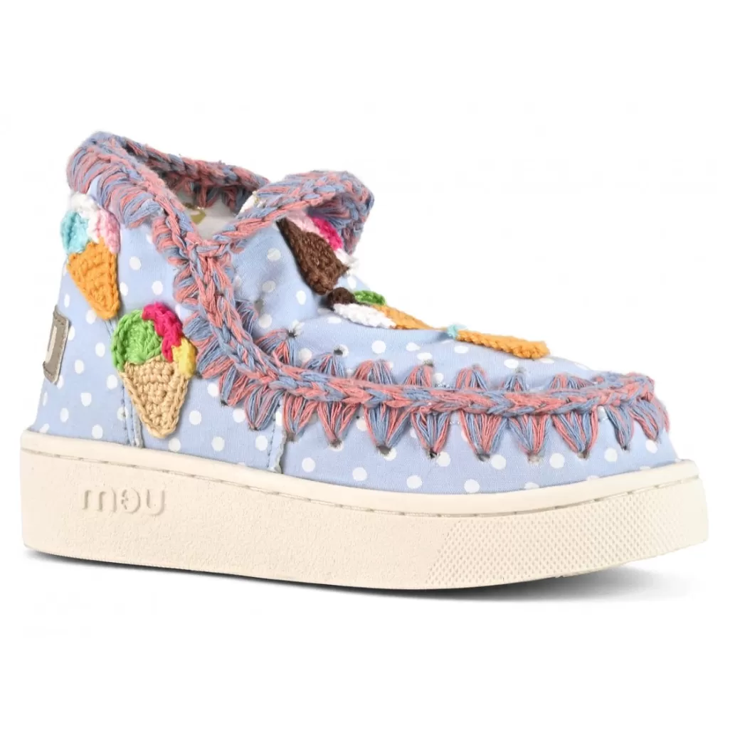 Sneakers^Mou Summer Eskimo Sneaker Kid Crochet Ice Creams light blue